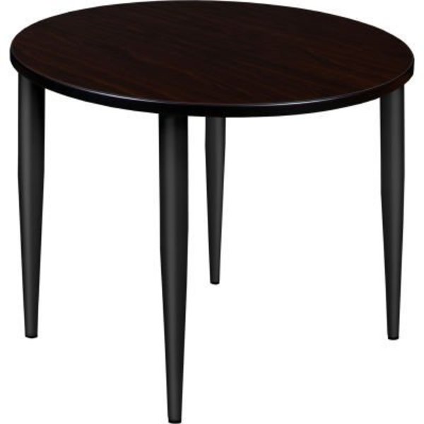 Regency Seating Regency Kahlo 36" Round Multipurpose Breakroom Tapered Leg Table, Mocha Walnut/ Black TPL36RNDMWBK